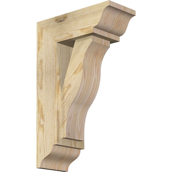 Ekena Millwork Funston Traditional Rough Sawn Bracket w/ Offset Brace, Douglas Fir, 6"W x 14"D x 22"H BKT0604X14X22FST01RDF - main